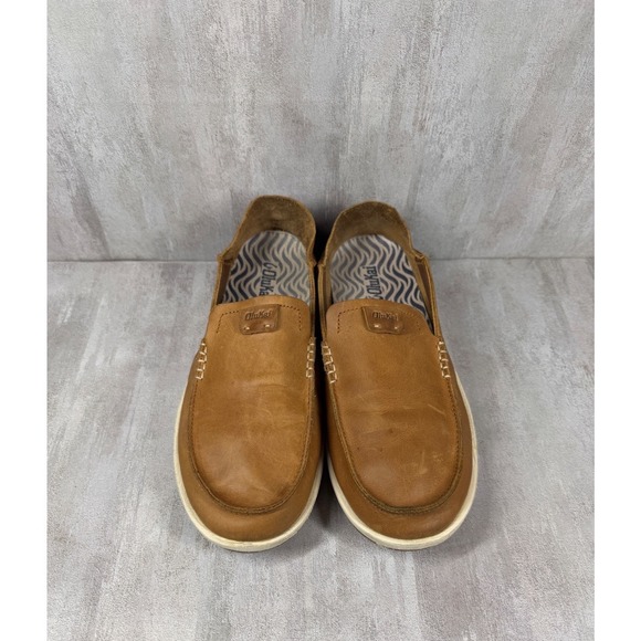 OluKai Kakaha Mens Leather Slip On Shoes Loafers Fox Brown 10490-FXFX Size 9 main image 5